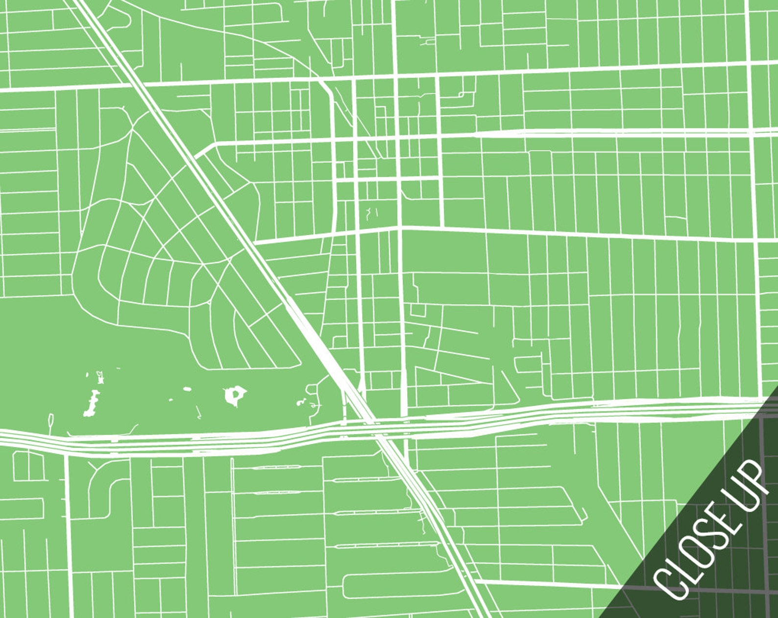 ROYAL OAK Map Art Print / Royal Oak City Poster / Royal Oak Etsy