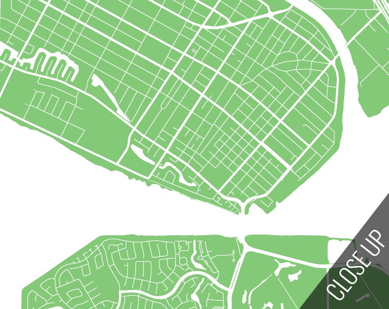 Alameda Map Art Print / Alameda City Poster / Alameda Wall Art - Etsy