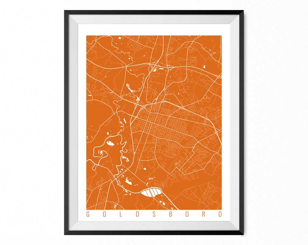 GOLDSBORO Map Art Print / Goldsboro City Poster / Goldsboro Wall Art