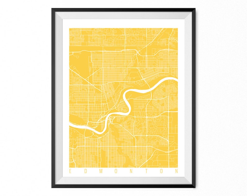 EDMONTON Map Art Print / Alberta Poster / Edmonton Wall Art Etsy
