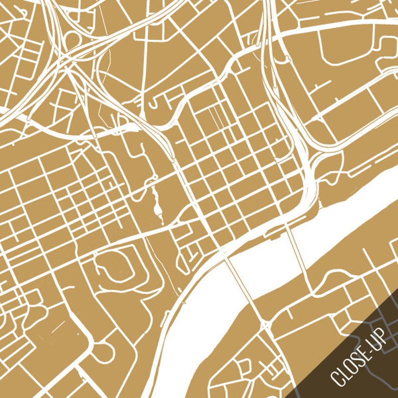 KNOXVILLE Map Art Print / Tennessee Poster / Knoxville Wall Etsy