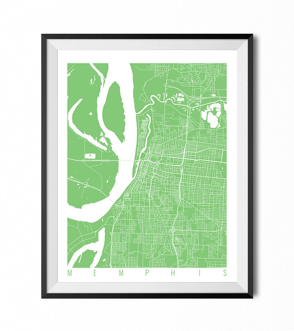 MEMPHIS Map Art Print / Tennessee Poster / Memphis Wall Art Etsy