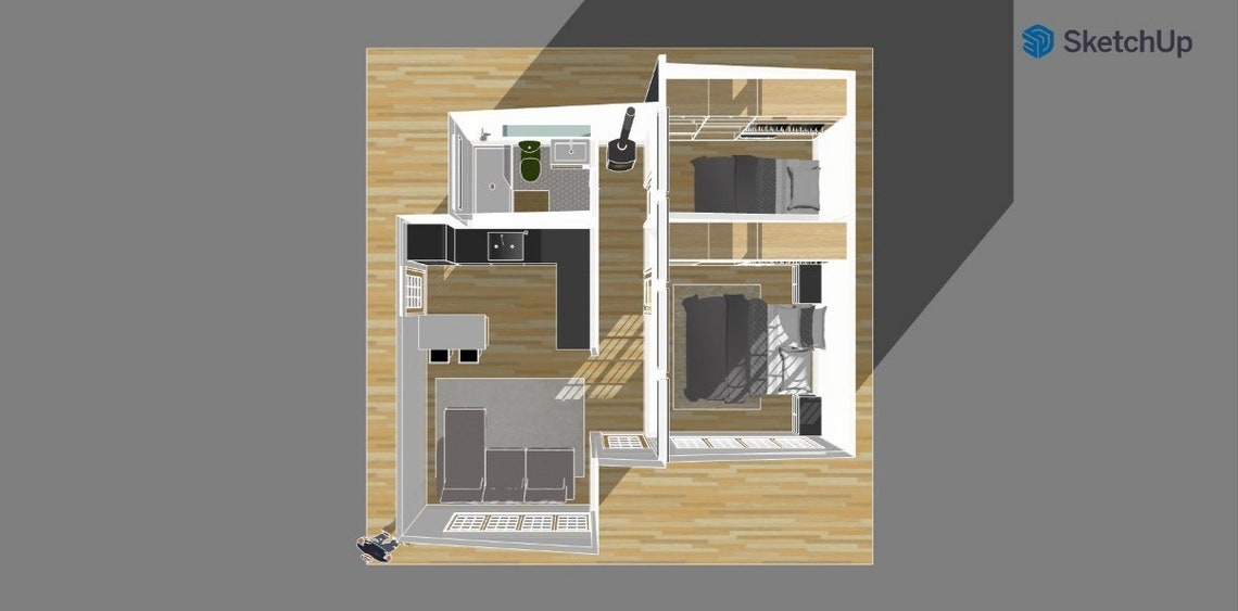 Tiny House Floor Plan | 2 Bedroom | Floor Plan | Small Cottage | Tiny ...