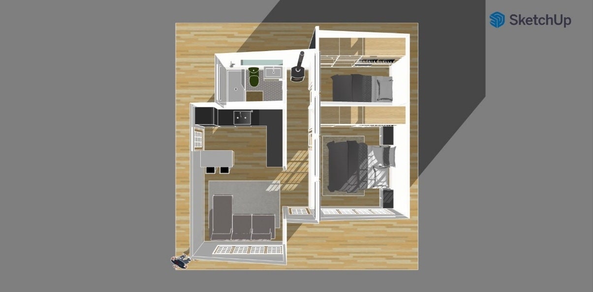 Tiny House Floor Plan | 2 Bedroom | Floor Plan | Small Cottage | Tiny ...