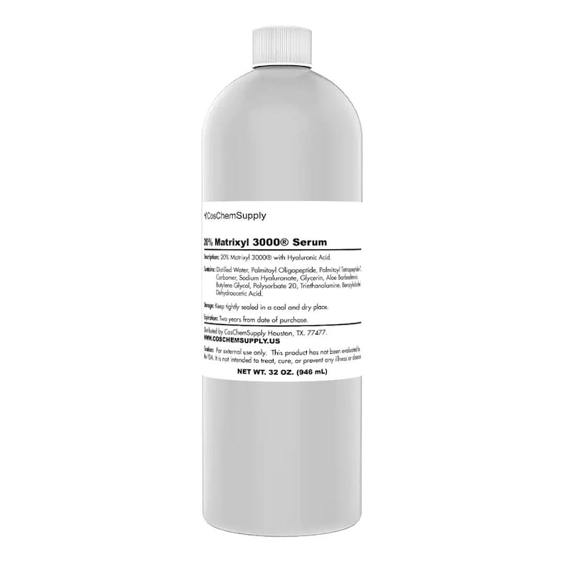 Serum for collagen production and hydration, with Matrixyl 3000 and Hyaluronic Acid.