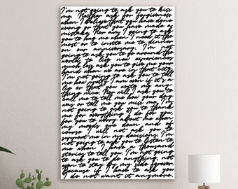 Frida Kahlo Love Poem Print – Black and White Handwritten Wall Art (Digital Download)