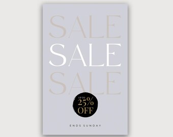 Retail Storefront Poster / Sign Template – Sale Sale Sale (Editable PDF)