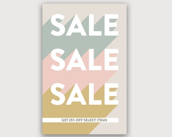 Retail Business Retro Sale Poster / Sign Template for Store Window
