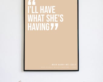 When Harry Met Sally Movie Quote Poster | Digital Download | Wall Art Print | Printable Wall Art | Movie Quote | Gift Idea