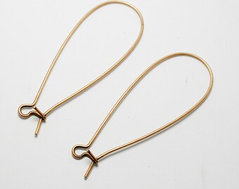 Copper Kidney Earwires, Ear wires, USA Copper Plated Brass, Set of 22 (11 pairs)  #N120