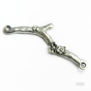 Cherry Blossom Branch Connector, Solid Pewter, Made in USA,  #Q120