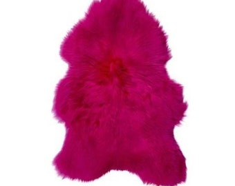 Tapis en peau de mouton rose fuchsia