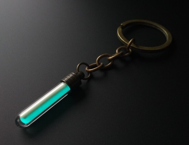 SKY BLUE Glow in the Dark Keyring / Key Chain Pure Strontium Etsy