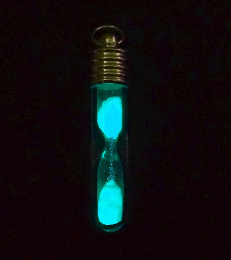 Glow in the Dark Hour Glass / Sand Timer Keyring / Key Chain Etsy