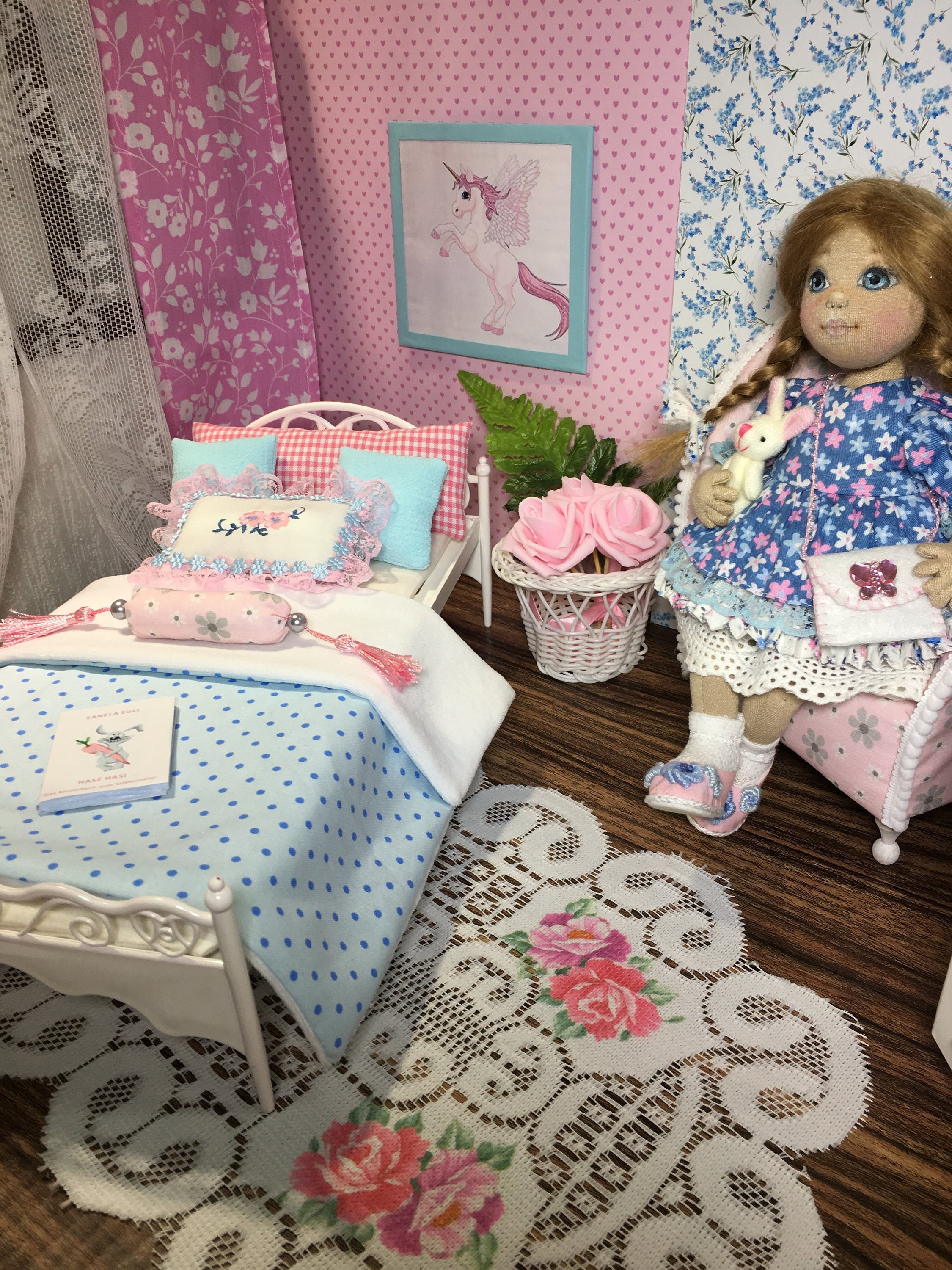 Doll With Bed Bedroom Furniture For Barbie Doll Monster High Etsy