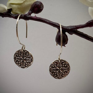 Fine Silver Disc Earrings: Handcrafted Sterling Silver Ear Wires