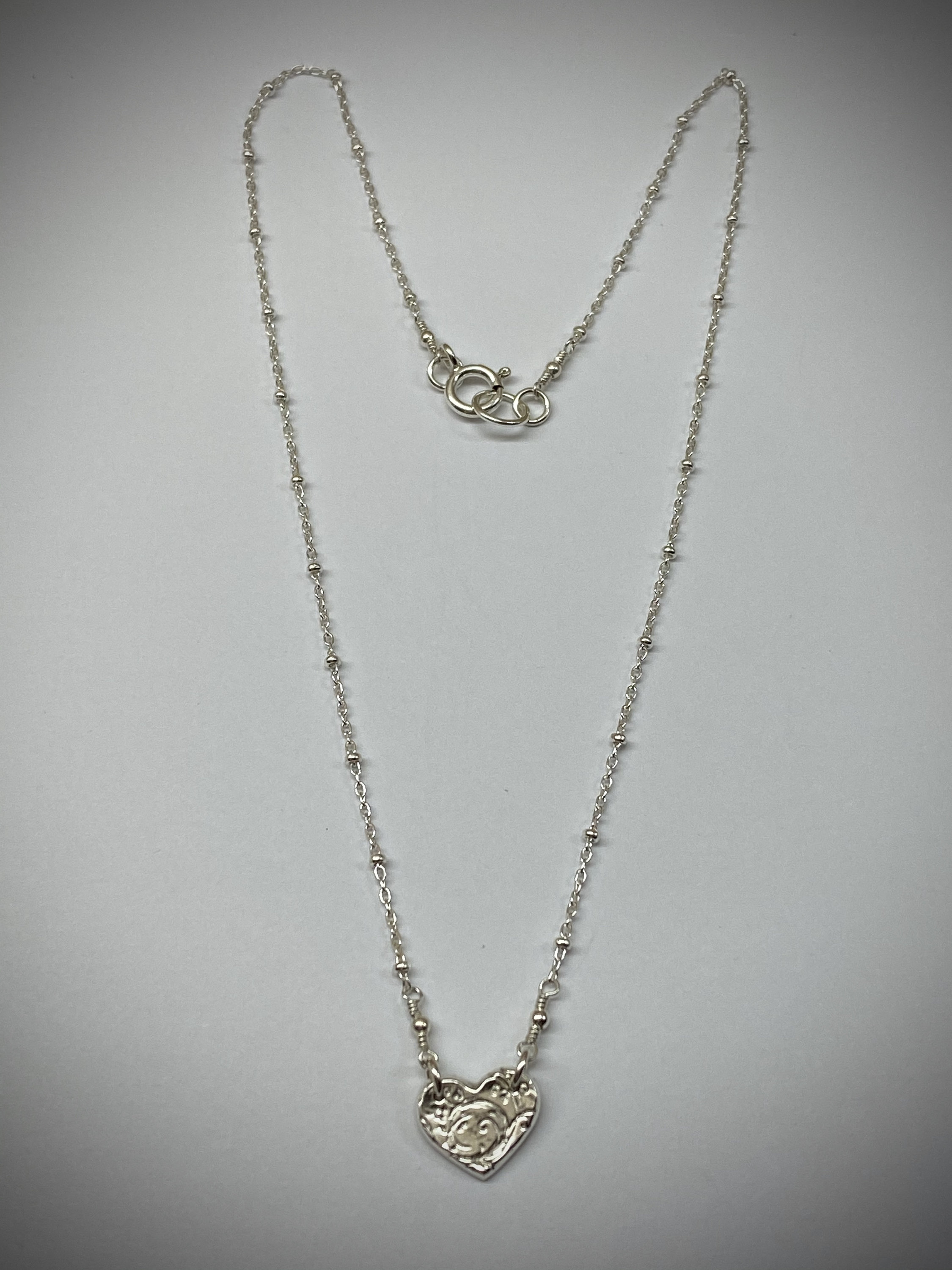 Heart Pendant. Heart Necklace. Heart Charm. Sterling Silver Etsy UK