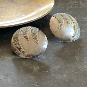 Vintage Sterling Silver Eighties Studs with Tiger Stripes