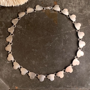 Collana vintage con filo di cuori in argento sterling