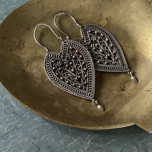 Vintage Sterling Tribal Style Earrings from India