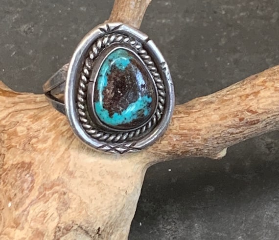 Pretty Sterling Silver and Turquoise Southwestern… - image 1