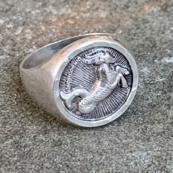 Vintage Sterling Silver Capricorn Zodiac Ring