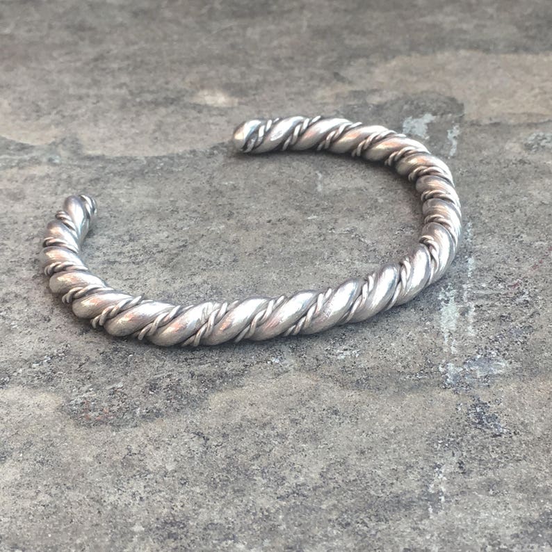 Heavy Twisted Sterling Silver Southwestern Style Cuff
