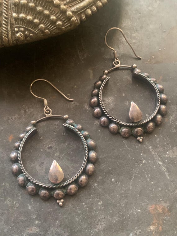 Beautiful Large Sterling Silver Statement Earring… - image 1