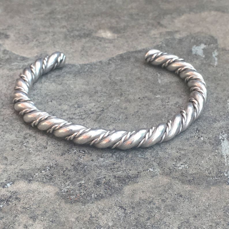 Heavy Twisted Sterling Silver Southwestern Style Cuff