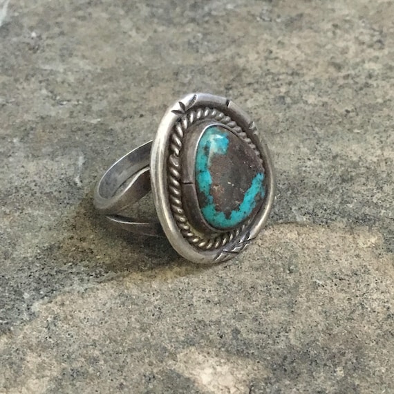 Pretty Sterling Silver and Turquoise Southwestern… - image 2