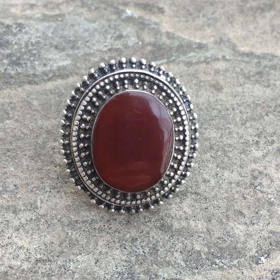 Sterling Silver and Carnelian Bohemian Statement … - image 3