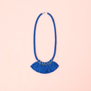 Royal Blue Tassel Necklace For Women, Unique Jewelry Gifts