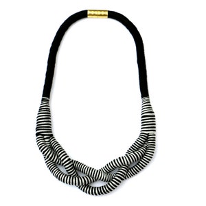 Gray Black Statement Necklace For Women, Unique Gifts For Her image 1