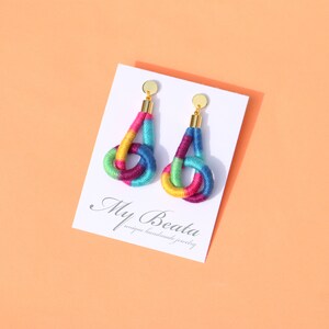 Colorful Loop Statement Earrings image 2