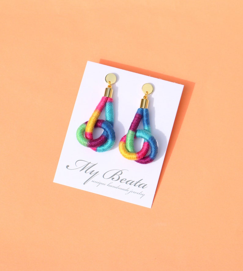 Colorful Loop Statement Earrings image 2