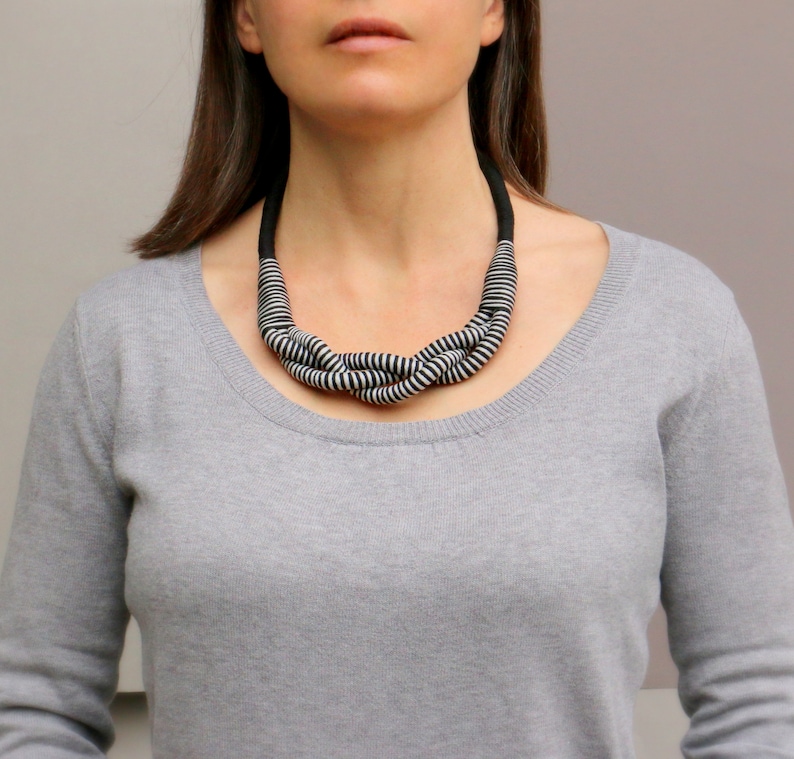 Gray Black Statement Necklace For Women, Unique Gifts For Her image 8