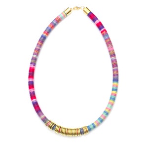 pompom and agate chamar\u00e9 necklace 92 cm long