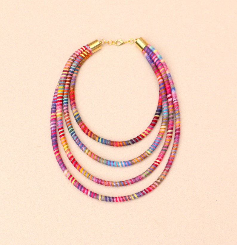Colorful Multi Strand Necklace image 1