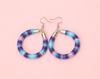 Blue Mix Circle Earrings, Unique Gifts For Women