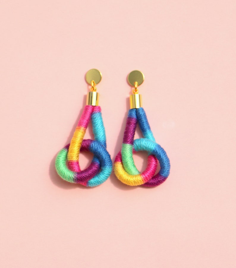 Colorful Loop Statement Earrings image 1