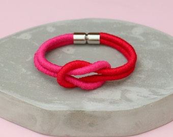 Pink Red Love Knot Bracelet, Unique Gifts For Best Friend Female