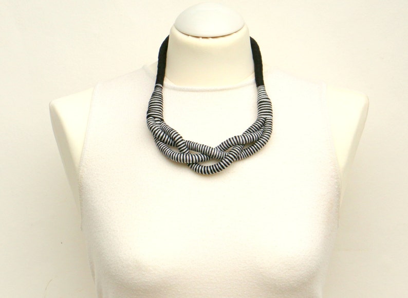 Gray Black Statement Necklace For Women, Unique Gifts For Her image 7