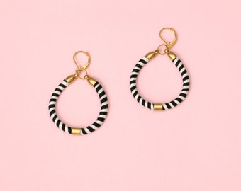 Black White Boho Earrings