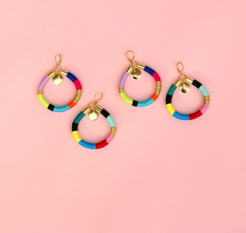 Colorful Statement Boho Hoop Earrings Unique Gifts for Women - Etsy