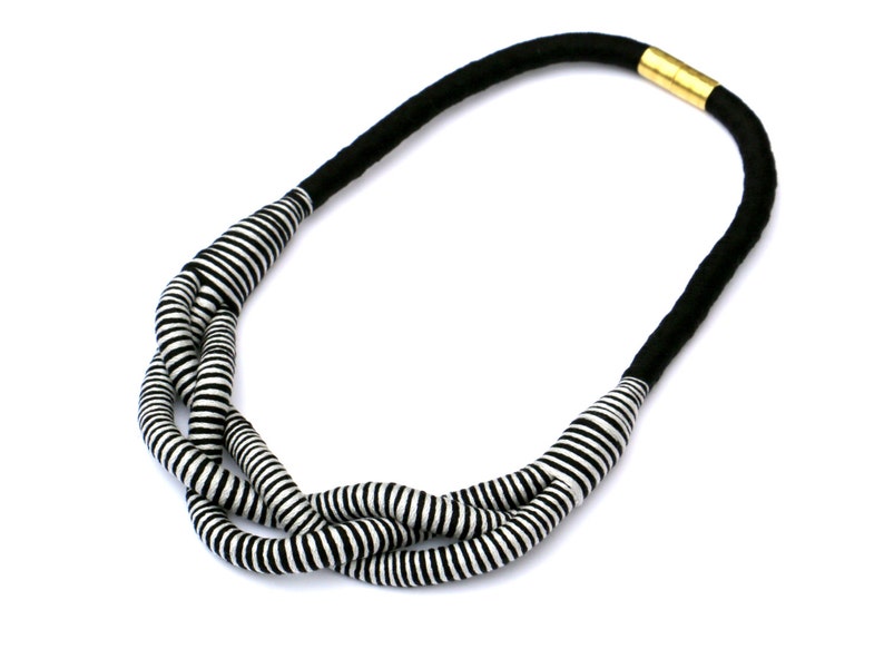 Gray Black Statement Necklace For Women, Unique Gifts For Her image 2