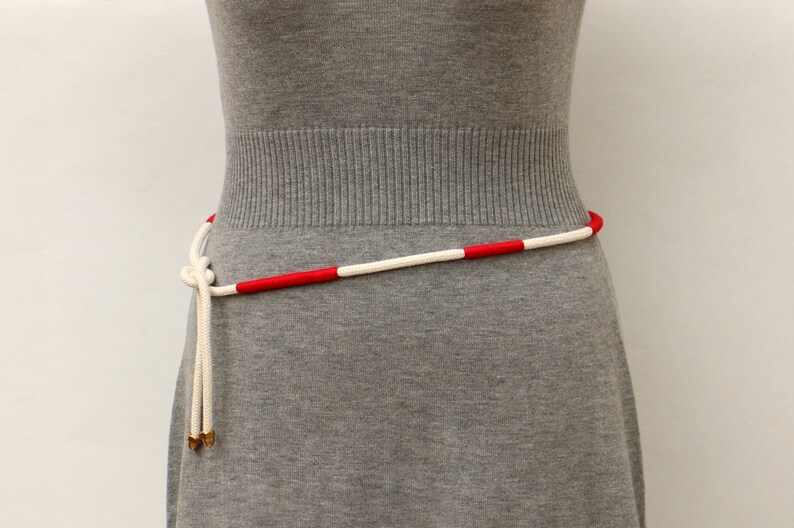 Rope Belt for Women Red White Casual Cotton Cord Belt Etsy