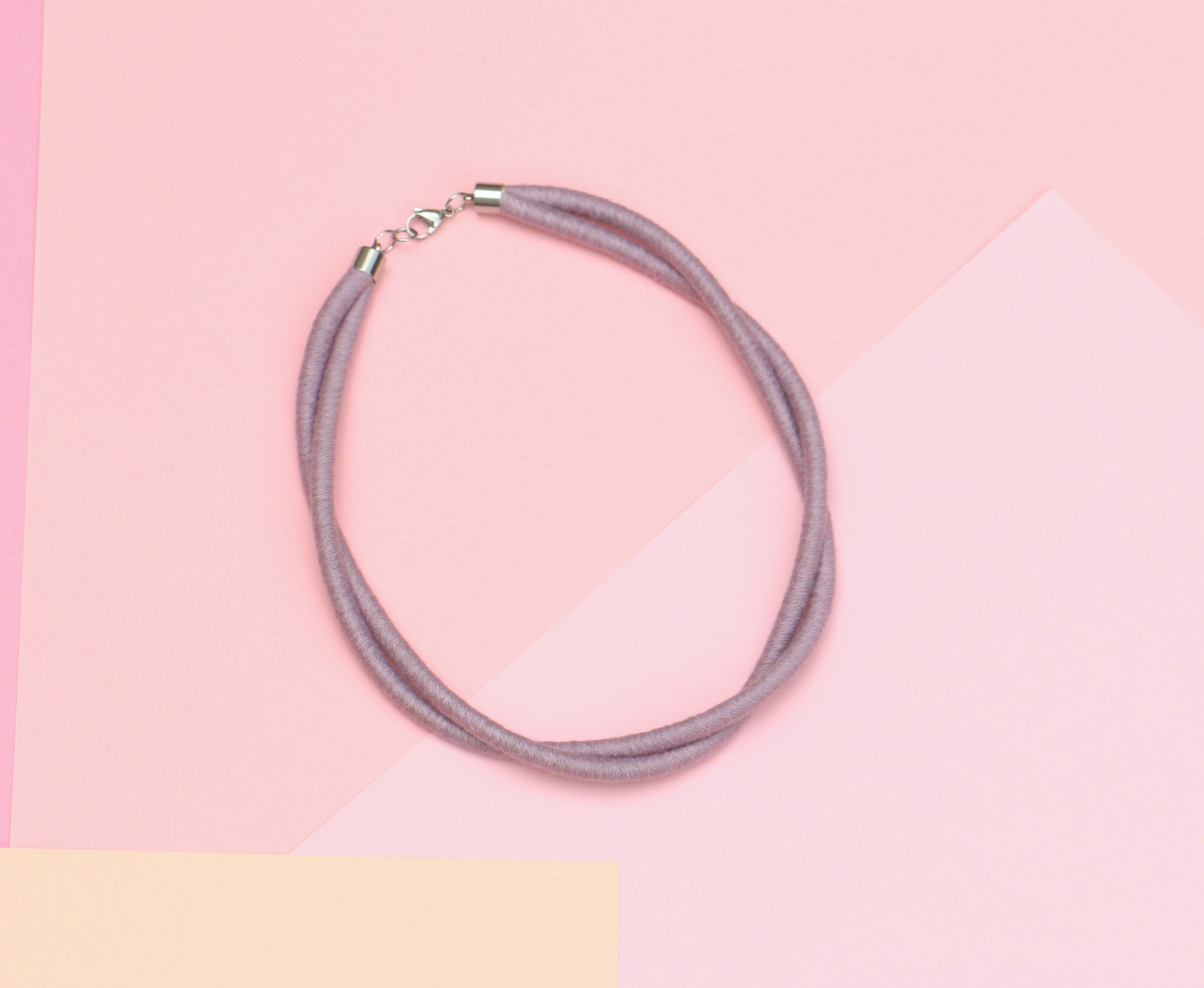 Elegant Necklace Made Of Mauve Crystal Drops main image 0