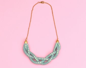 Iridescent Braided Necklace For Women