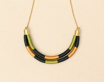 Color Block Bib Necklace For Women