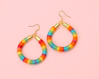 Rainbow Circle Earrings, Unique Gifts For Women